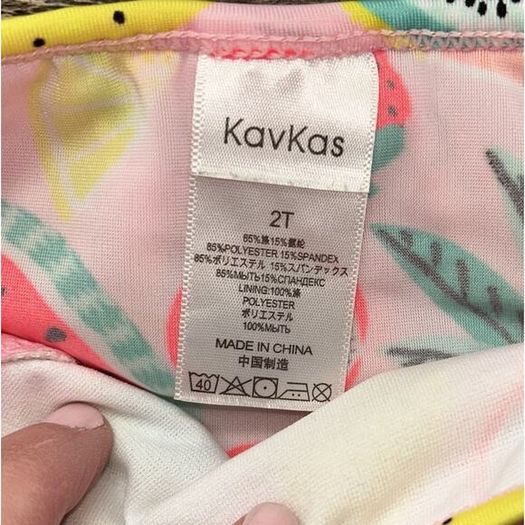 KavKas Girl’s Swimsuit 2 Piece Fruit Pattern 2T - Picture 4 of 8